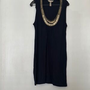 Banana Republic Navy Mini Dress with Gold Embellishments